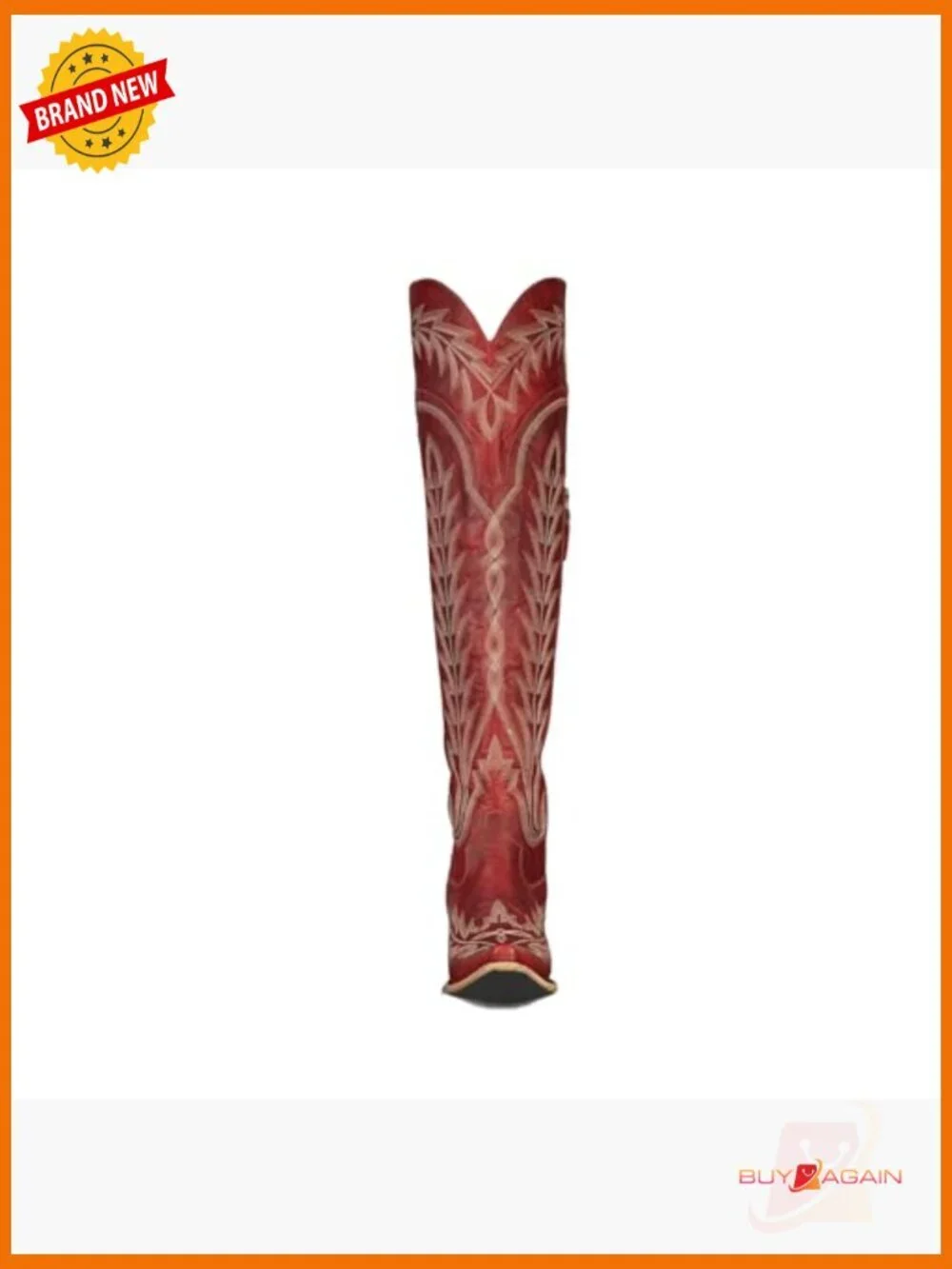 Over the Knee Cowboy Boots with Embroidery Chunky Heel Side Zipper